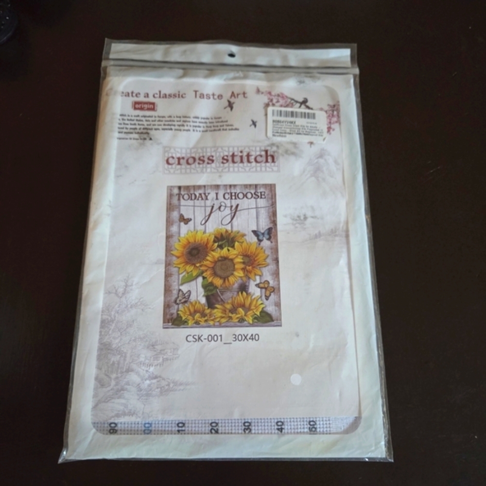 Sunflower & Butterflies Today I Choose Joy Needlepoint Cross Stitch Kit NEW